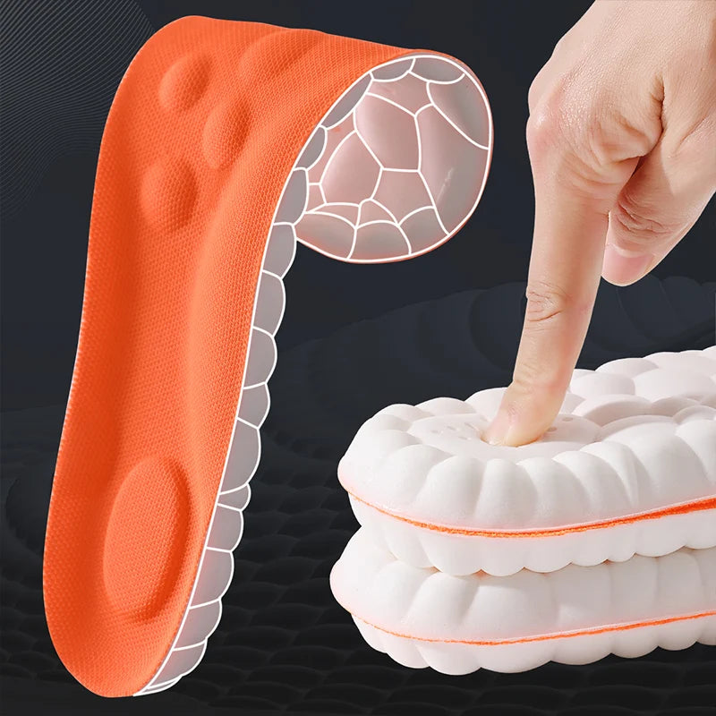 Soft Latex Sport Insoles – High Elasticity, Shock Absorbing, Arch Support, Breathable & Deodorant Orthotic Pads